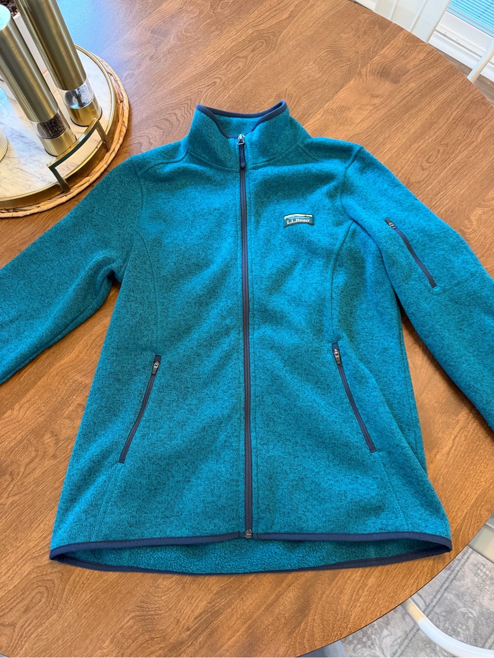 L.L. Bean Teal Full-Zip Fleece Jacket